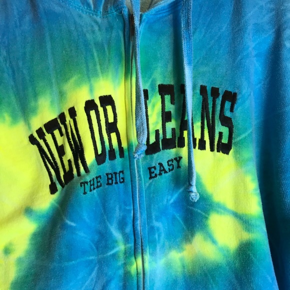 NEW ORLEANS TIE DYE HOODIE SWEATSHIRT SIZE M - Picture 3 of 4